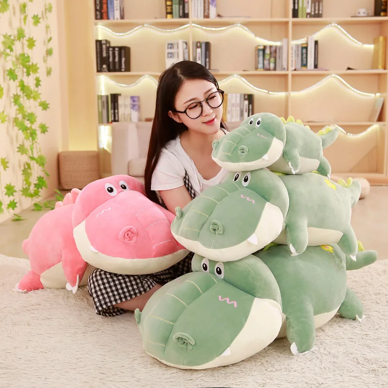 

Large Size 55/80/100 Cm Stuffed Animal Soft Crocodile Alligator Cotton Pillow Cushion Plush Toy For Children Climbing Practice