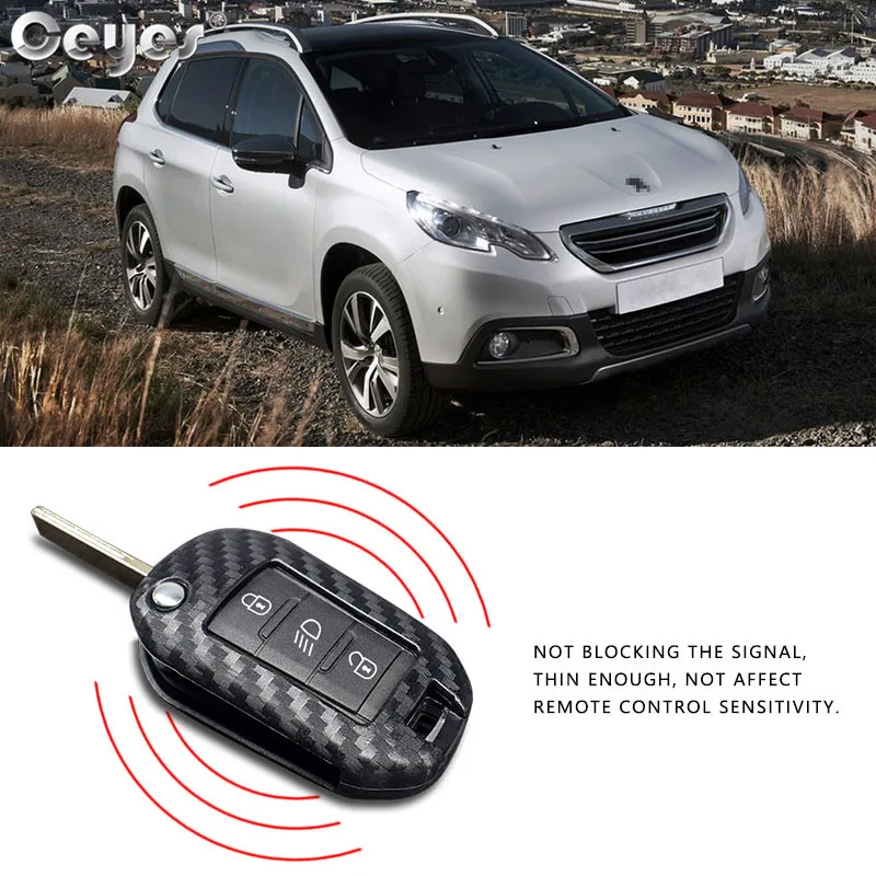 Ceyes Car Styling Silicone Key 3 Remote Cover Fob Case key case cover key case remote control case cover For Peugeot 3008 208 308 508 408 2008 307 4008 For Citroen C4 Accessories