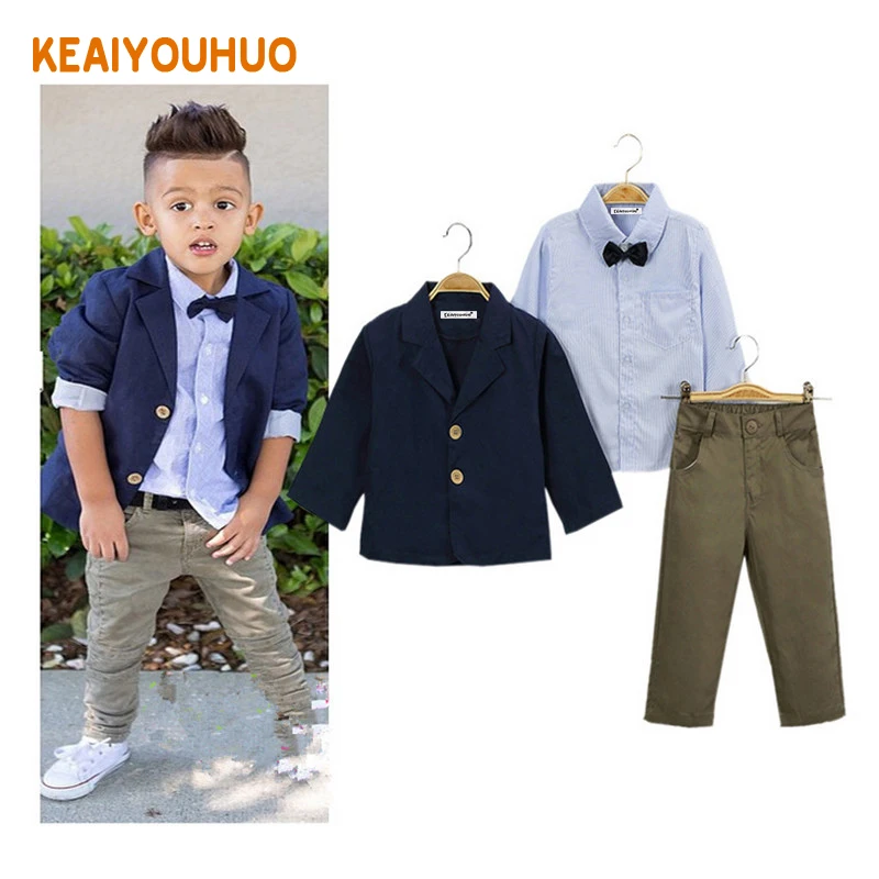Children clothing 2018 New fashion gentlemen kids casual boys clothing sets coat jacket T-shirt pants 3 pcs sports suit sets spring summer print maternity clothing suit t shirt long sleeve top sports casual fashion legging pants pregnant sets clothing