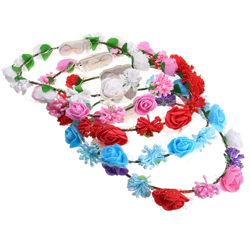 Glowing Wreaths Flower Hairband Crown LED Holiday Light LED Wedding Party Christmas Garland String Light Decoration Glowing Wreaths Flower Hairband Crown LED Holiday Light LED Wedding Party Christmas Garland String Light Decoration