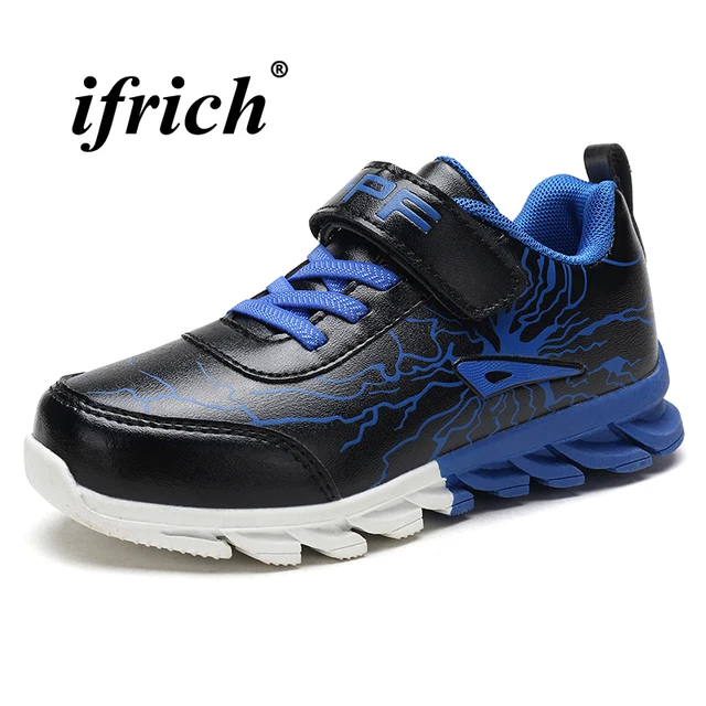 Designer Sneakers for Boys Black Dark Blue Boys Running Shoes Spring