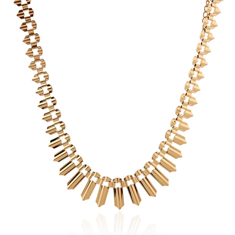 LZHLQ, металлические цепочки в стиле панк, ожерелье s, женское, геометрическое, простое, полое, с соединением ключиц, ожерелье,, известный бренд, ювелирное изделие
