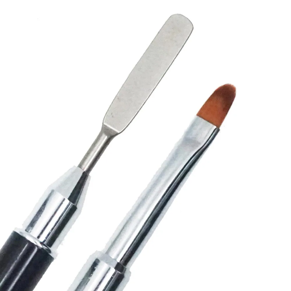 2018 UV PolyGel Poly Gel Nail Brush Dual ended Slice Shape Nail Art