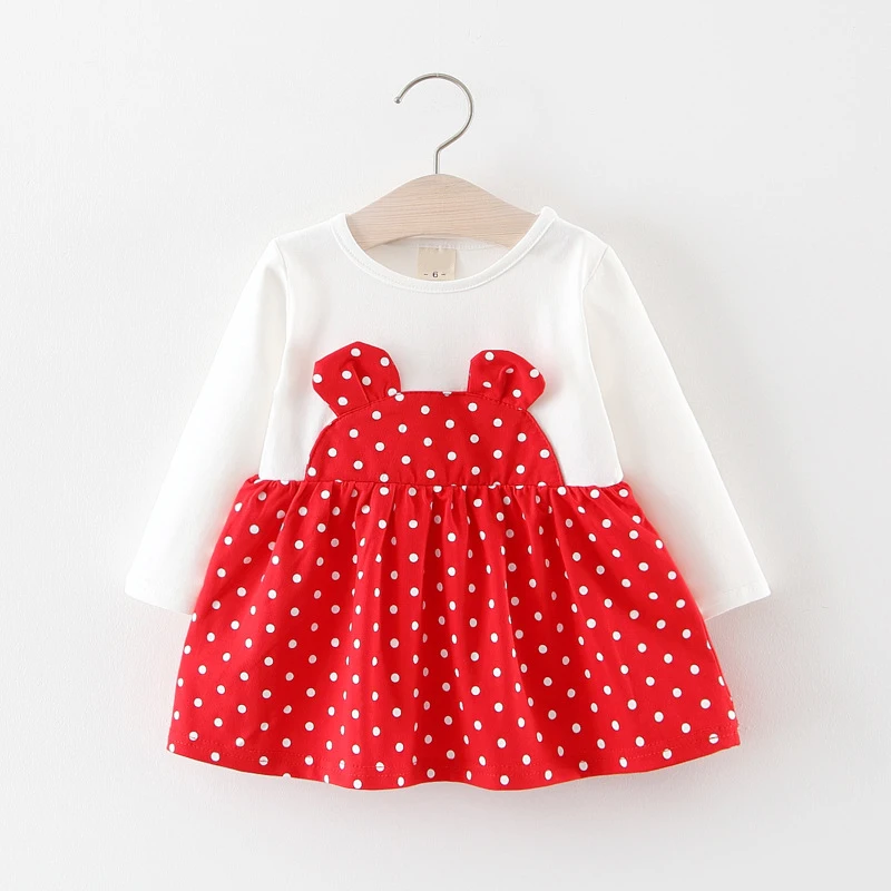 

2019 Baby Girls Dresses New Baby Clothes Long-sleeves Princess Fruit Printed Dress+Cute Styling Bag Kids Clothes