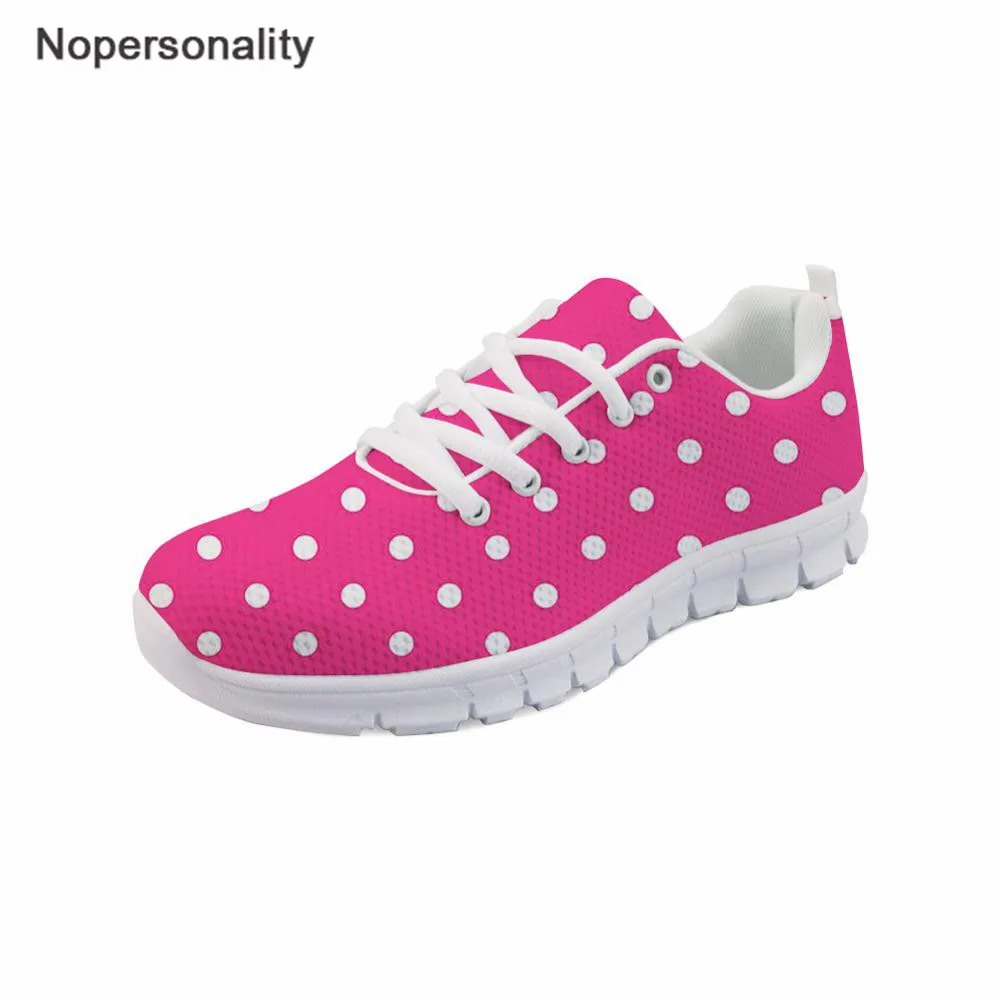 

Nopersonality Simple Wild Style Designer Polka Dot Prints Sneakers Women Black/Pink/Purple/Blue Ladies Summer Breathable Shoes
