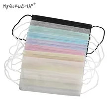 Одноразовые Цветные противопылевые ветрозащитные маски для ухода за лицом и носом, нетканые Тканевые Маски для наращивания ресниц