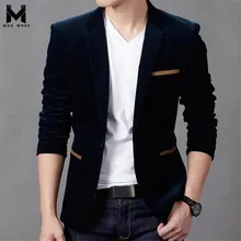Новинка, мужские блейзеры в британском стиле, повседневные, на одной пуговице, с длинным рукавом, модные, брендовые, повседневные, с отворотом, хлопковые, мужские блейзеры
