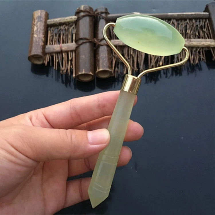Real Jade Roller Face Slimming Massager Anti Wrinkle Anti Cellulite