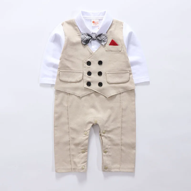 Новая стильная детская одежда для мальчиков Одежда для маленьких джентльменов одежда для детей комбинезон для маленьких мальчиков - Цвет: Хаки