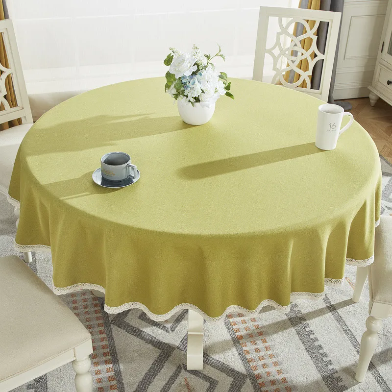  Home Decor Cotton Linen Plaid Grid Pattern Tablecloth Round Coffee Restaurant Tablecloth Kitchen Di