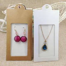 50 Uds varios color Paquete de regalo y ventana caja de dulces con collar con gancho/pendiente de la joyería caja con ventana para embalaje