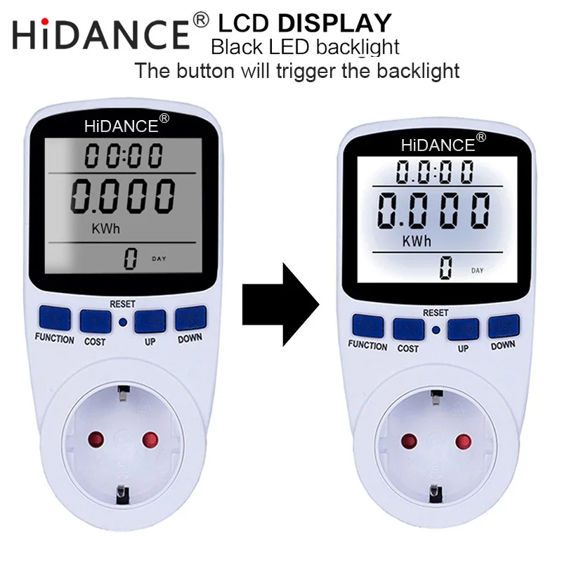 Goedkoop AC voltmeter ampèremeter voedingsspanning meter detector wattmeter tester Meten EU socket Energie analyzer Met Backlight