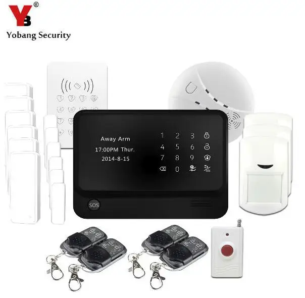 Yobangsecurity Android IOS APP Беспроводной WI-FI дома Охранной Сигнализации Системы с Беспроводной клавиатуры g90b Дым пожарный Сенсор