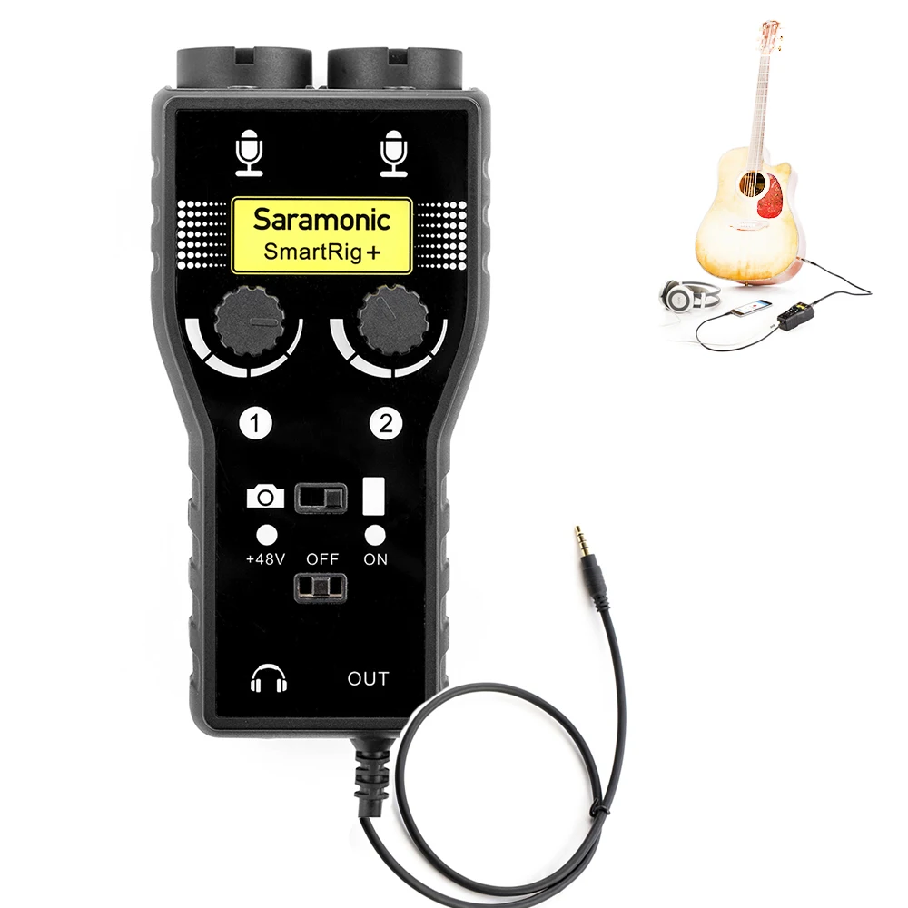 

Saramonic SmartRig+ 2-Channel XLR / 3.5mm Microphone Audio Mixer with Phantom Power Preamp & Guitar Interface for DSLR Cameras