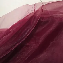 Красное вино мягкая органза вуаль ткань 150 см в ширину 4 м/лот хорошее качество для свадебного платья юбка-пачка блузка бальное платье ткань
