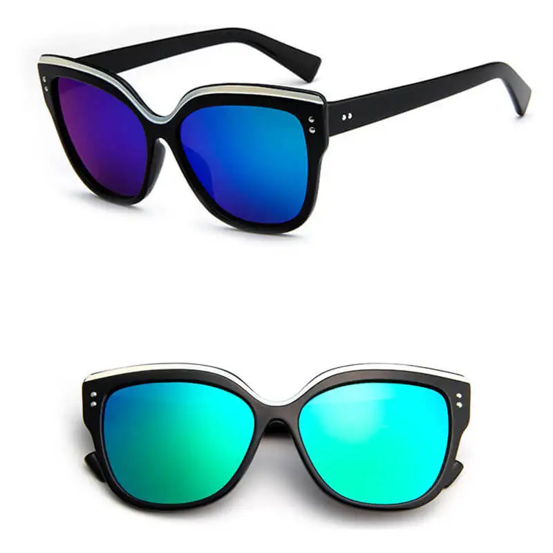 

NerZhul Vintage Black Cat Eye Sunglasses Women Shades Uv400 Green Silver Mirror Ladies Sunglasses Cute Festival De Soleil Femme