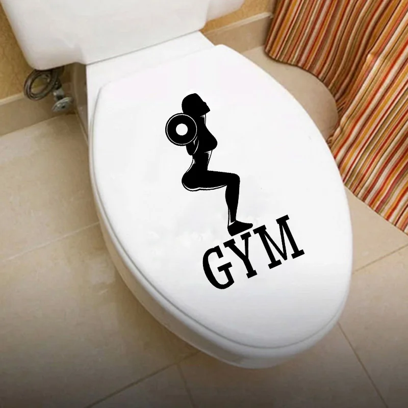 

Gym Fitness Woman Bodybuilding Sports Vinyl Wall Sticker Toilet Decal 6WS0131
