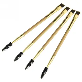 

1pcs Double Head Makeup Brush Makeup Tools Bamboo Handle Double Eyebrow Brush + Eyebrow Comb and Makeup Brush