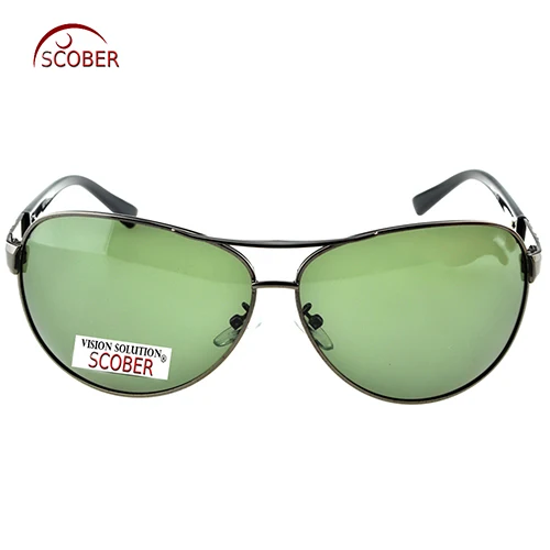 = SCOBER = большие широкие дужки, дизайнерские мужские поляризационные солнцезащитные очки, на заказ, близорукие, минус, по рецепту-от 1 до-6 - Цвет линз: Зеленый