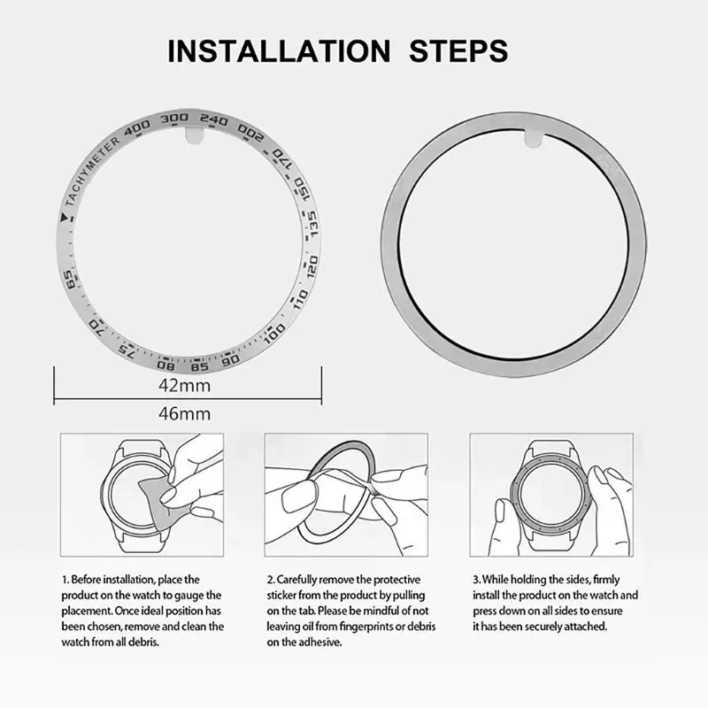 42 мм/46 мм против царапин металлический ободок кольцо клейкая Крышка Замена для samsung Galaxy смарт часы аксессуары