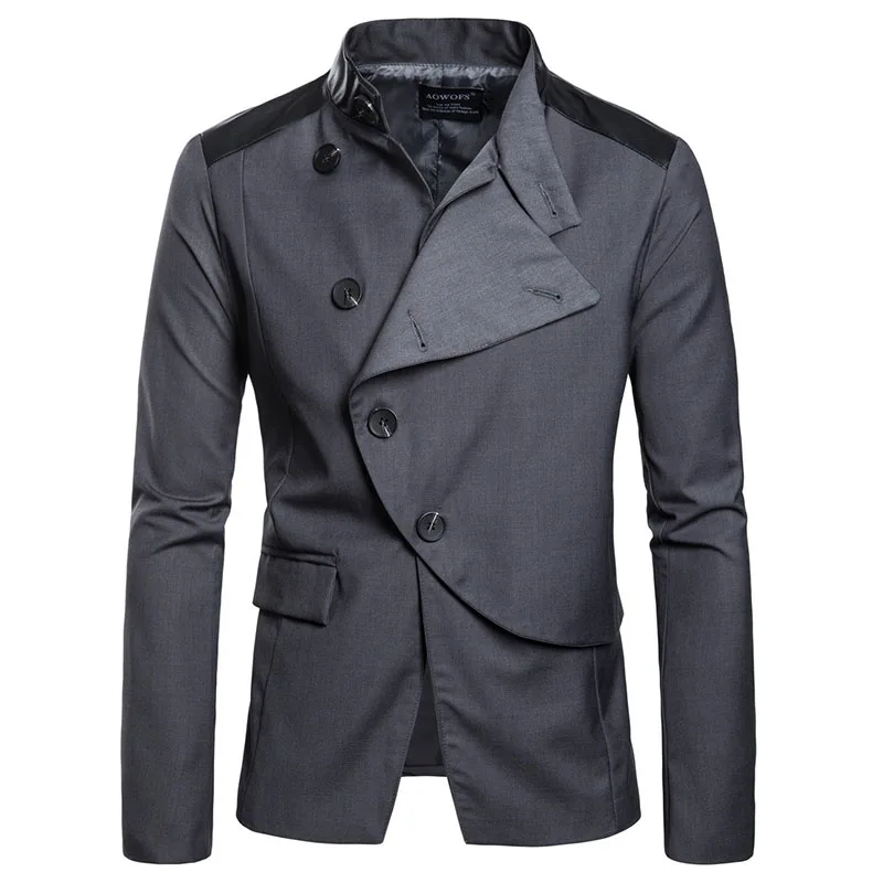 

New Men's Irregular Design Suits Blazer Men Casual Suits Single Breasted Button Men Blazer Male Patchwork Suit Blazers k930