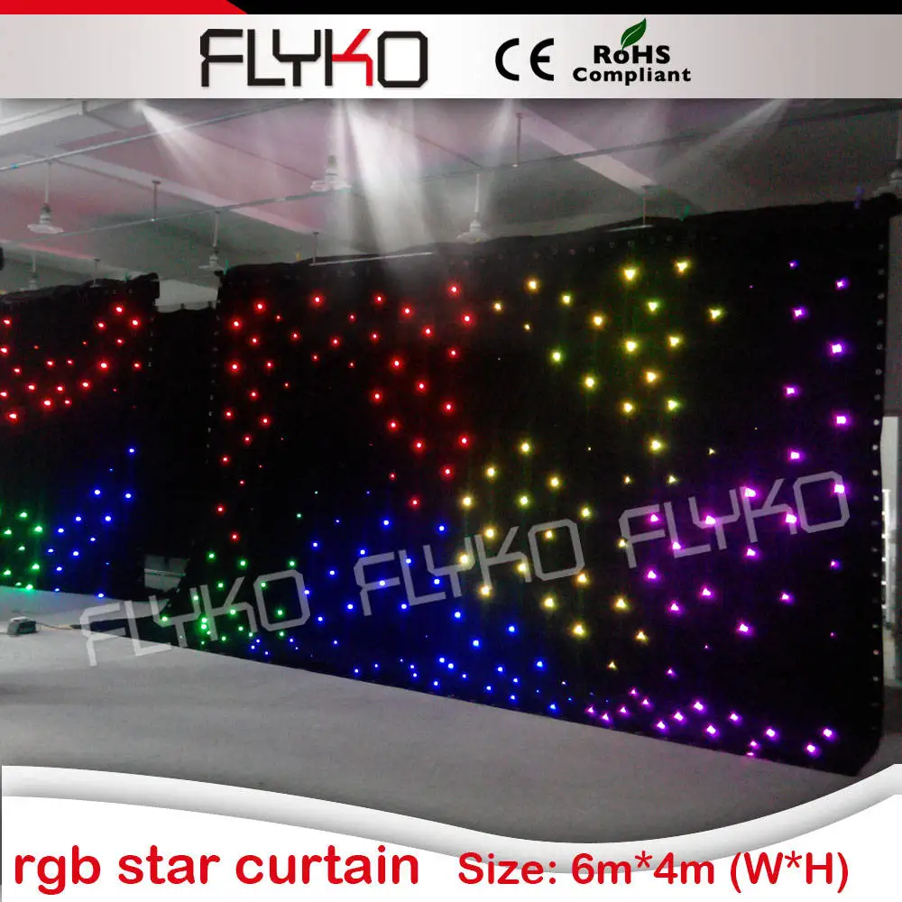 

Flyko stage high brightness led christmas lights led star sky curtain 4m*6m