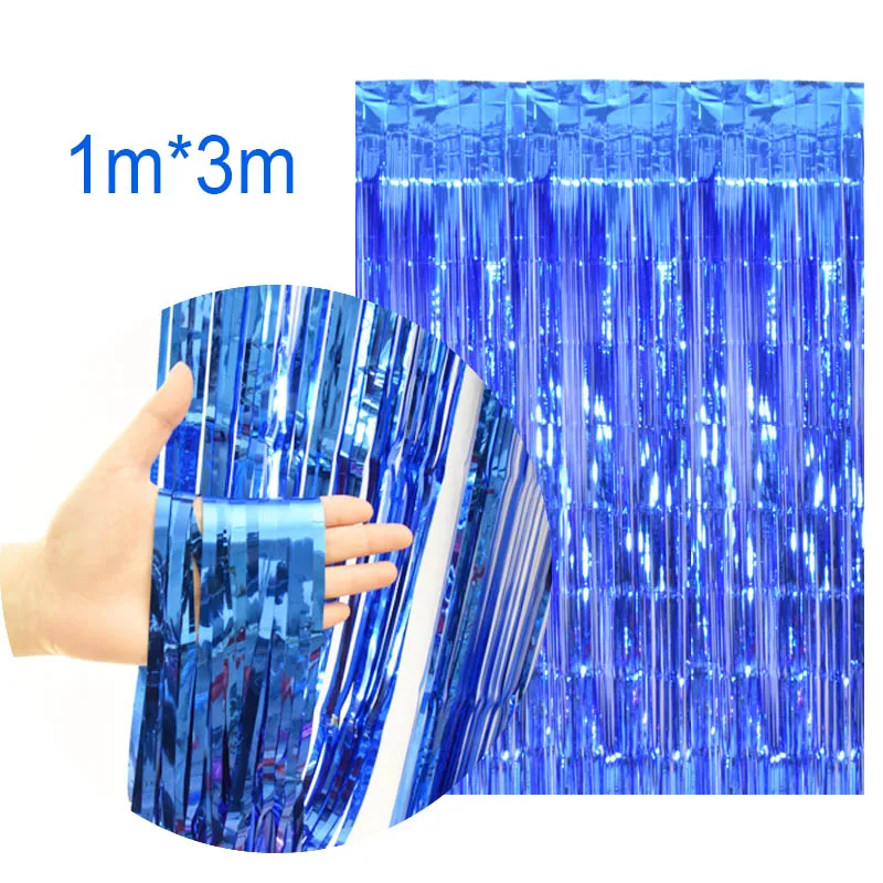 1x3m Blue curtain 16 дюймов письмо с днем рождения шар День рождения украшения дети событие поставки воздушные шары Baby Shower Фольга балон а - Цвет: 1x3m Blue curtain