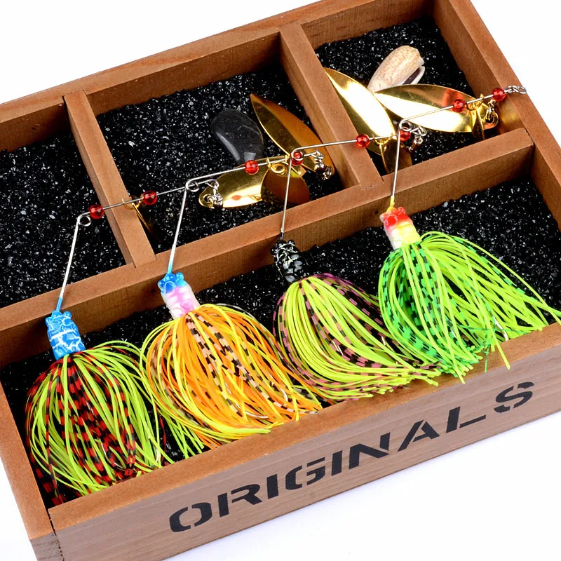 

Lawaia Lure Bait 1PCS 19.8g bionic bait compound rotary sequins 4 color mustache metal bait decoy bait Color Sent Randomly
