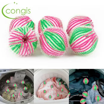 

Congis 6pcs/lot Magic Washing Machine Removal Hair Laundry Ball Cleaning Ball Hair Lint Fluff Grabbing Clothes Washing Ball