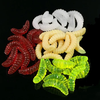 

50pcs/lot Soft Fishing Lure Wobbler Worms Shrimp Fish Lures Swimbait Silicone Artificial Bait for Fishing Peche Maggot Grub X354