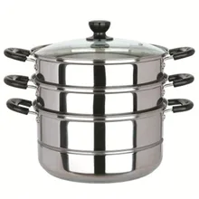 Трехслойная нержавеющая сталь с двойным дном Пароварка котла 26 см аксессуары для кухонной техники(кухонная плита двойной доступны