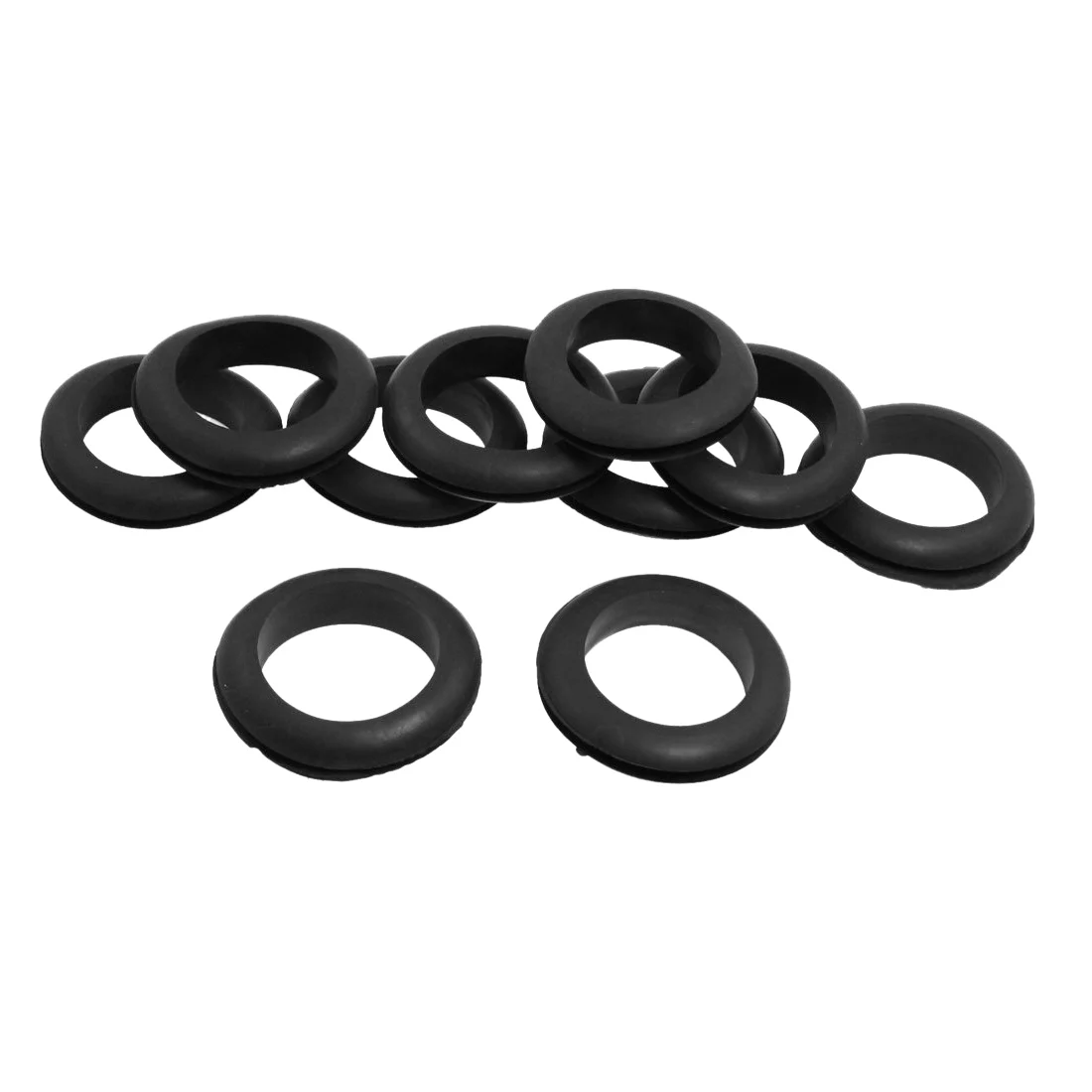 10x Wire Protective Black Rubber 35mm Inner Dia Double Sided Grommet