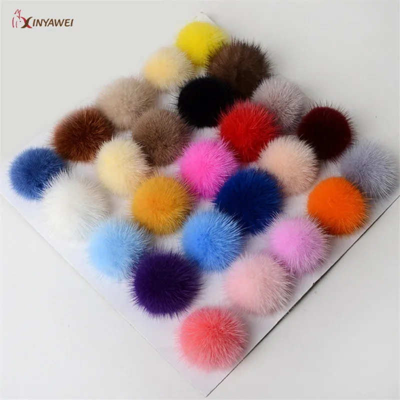 Multicolor 10 шт 18 Цвета 2,5~ 5 см норки помпонами меховыми шариками для пришивания трикотажные брелок шарф обувь Шапки мех DIY производит аксессуары для волос - Цвет: Multicolor
