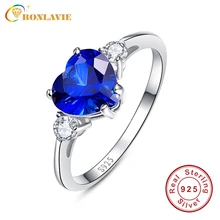 2.25ct auténtica plata de ley 925 anillos de zafiro jqueen heartstone princesa azul del anillo de bodas dedo marca de joyería para las mujeres