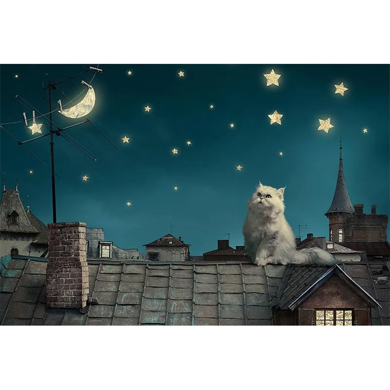 

New Arrival Puzzle 1000 PieceWooden Cute Cat Thought World Adults Puzzle 1000 pieces Dark Night Cat Educational Toy Decoration