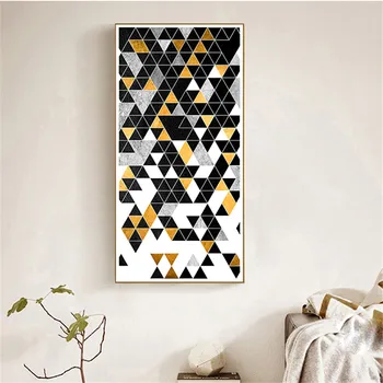 

YongHe Home Decorative Canvas Printings Morden Abstract Triangles Large size Oil Paintings Art Work For Decorate Living Room