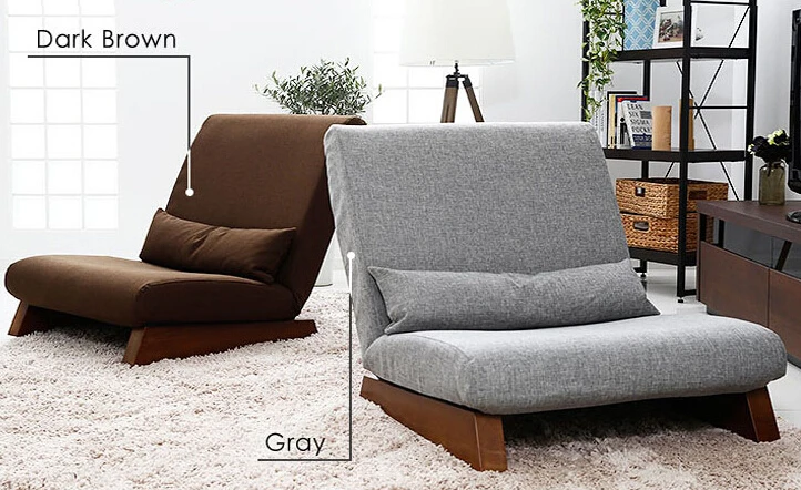 Folding Floor Single Seat Sofa Bed Modern Fabric Japanese Living Room Furniture Armless Lounge Recliner Occasional Accent Chair