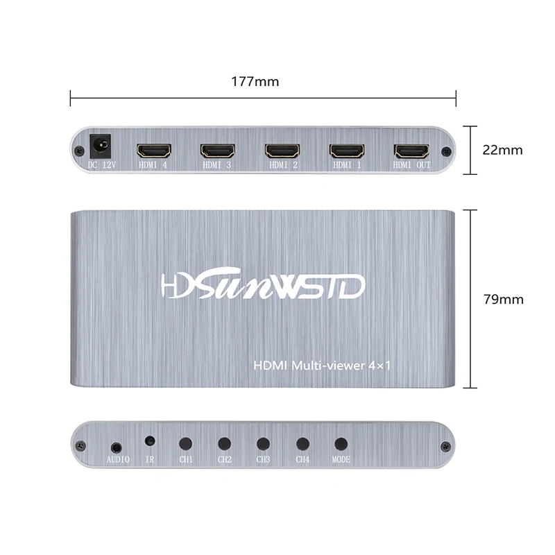

1080P HDMI 4x1 Multi-Viewer HDMI Quad Screen Real Time Multi-Viewer HDMI Splitter Seamless Switche 4 In 1 Out For laptop computer paly game