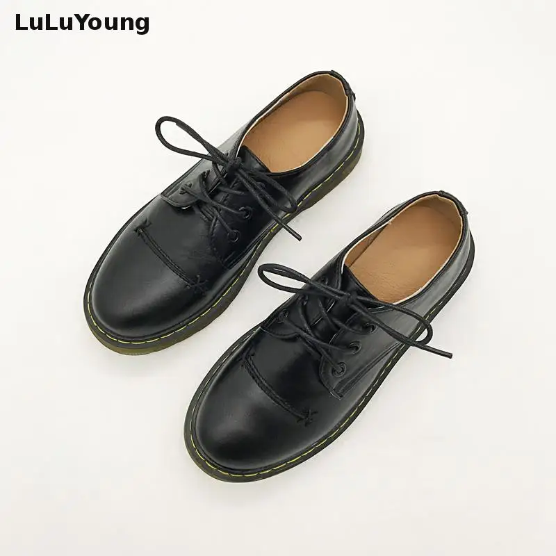 

Derby Shoes Casual Solid Lace-up Round Toe Flats Slip On Shoes For Women
