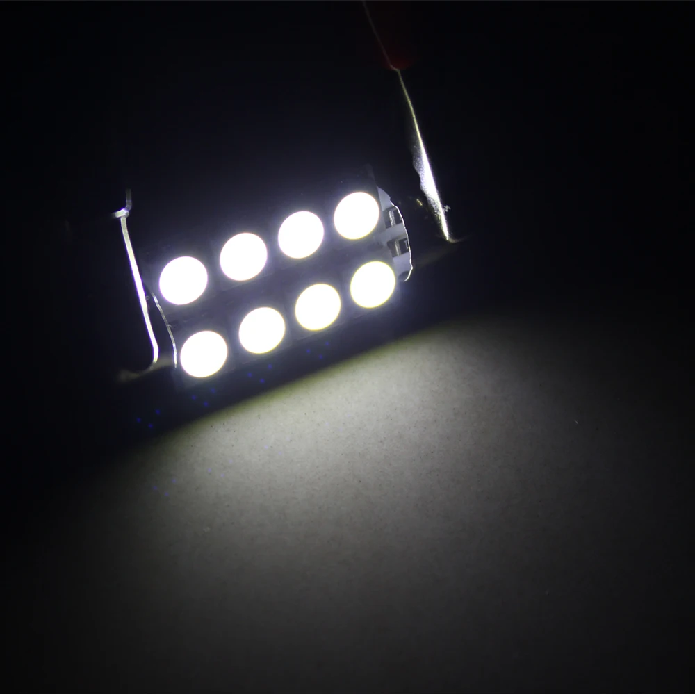 4 шт. 39 мм 8SMD 5050 светодиодный Автомобильный интерьер свет фестонный купол лампа