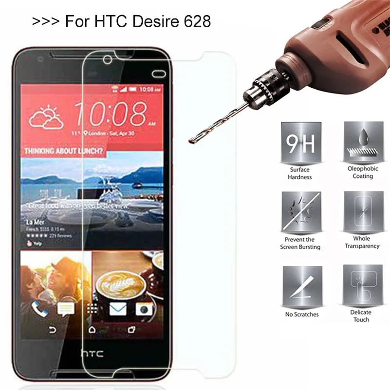 

9H 2.5D 0.26mm Tempered Glass Protector For HTC Desire 628 Screen Toughened Protective Film Cover For HTC Desire 628