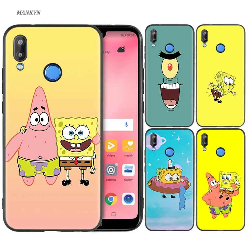 

Silicone Case Cover for Huawei P20 P10 P9 P8 Lite Pro 2017 P Smart+ 2019 Nova 3i 3E Phone Cases Sponge Bob Funny spongebob