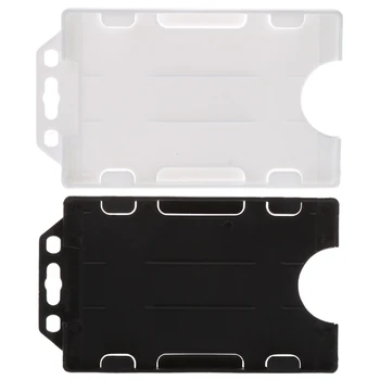 

THINKTHENDO 10PCS Plastic ID Access Card Cover Credit Card Case Badge Holder Double Side New
