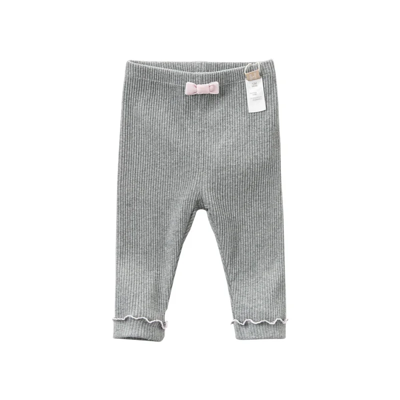 DBQ11290 dave bella/осенние модные штаны для маленьких девочек детские длинные серые штаны вязаные леггинсы для малышей - Цвет: gray