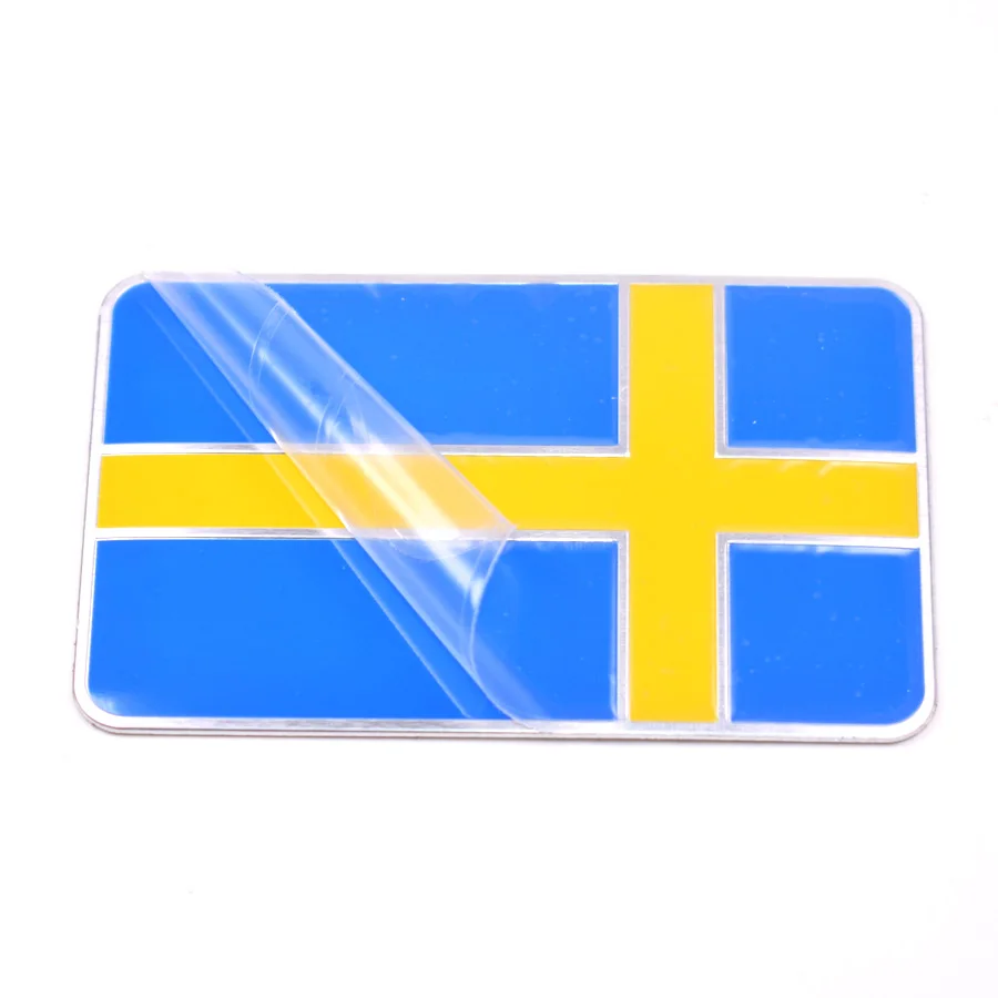Online Shop YAQUICKA Aluminium Auto Mobil Swedia Swedia Flag Emblem