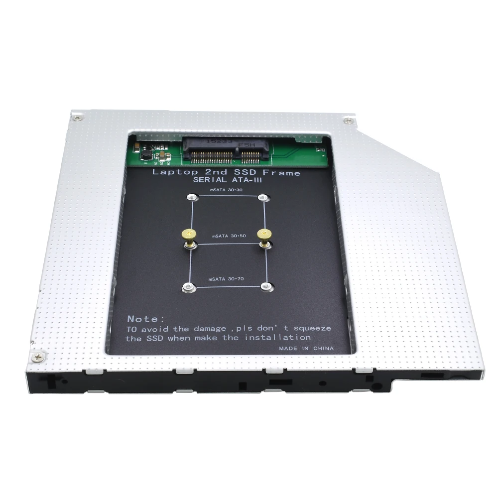 TISHRIC SATA 3,0 9,5 мм Caddy Корпус для MSATA 2nd HDD SSD жесткий диск адаптер для ноутбука DVD-ROM Алюминиевый Оптический отсек чехол