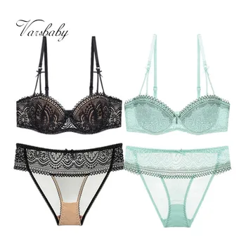 

Varsbaby Women Half Cup Push Up Underwear Underwire Sexy Lace 2 Bra Sets/Lot