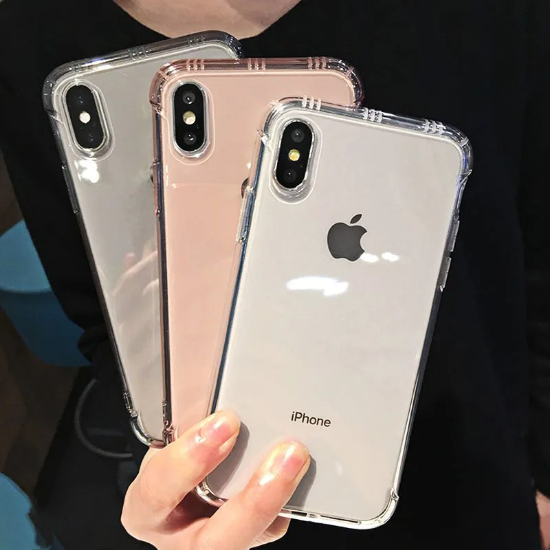 أزياء شفافة للصدمات الوفير مضاد للخبط الهاتف حقيبة لهاتف أي فون X XS XR XS ماكس 8 7 6 6 S زائد واضح حماية الغطاء الخلفي