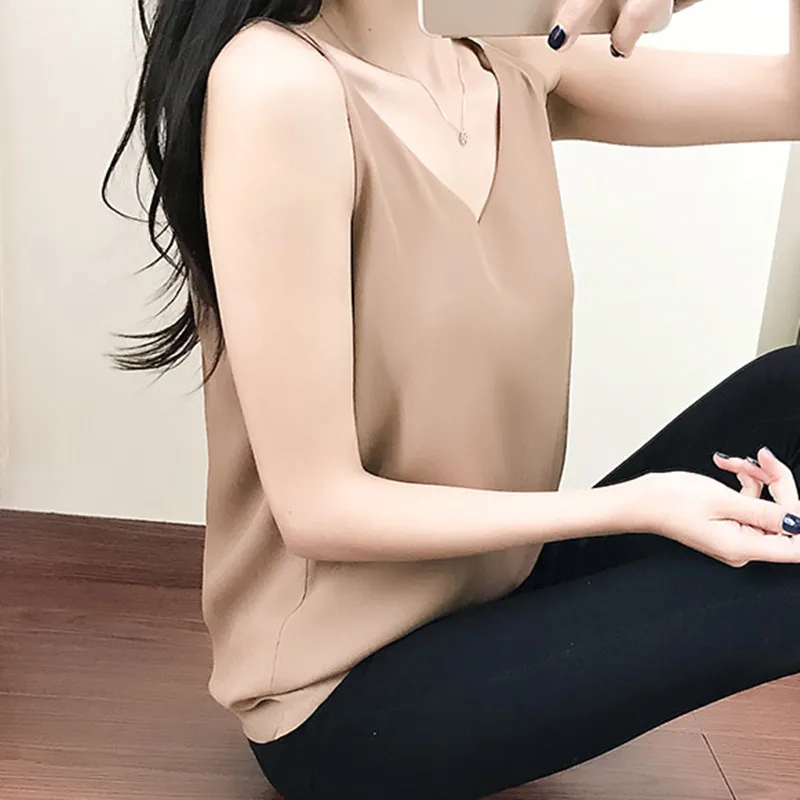Летние Для женщин s шифон Топы короткие Bralette танки футболки женские пикантные v