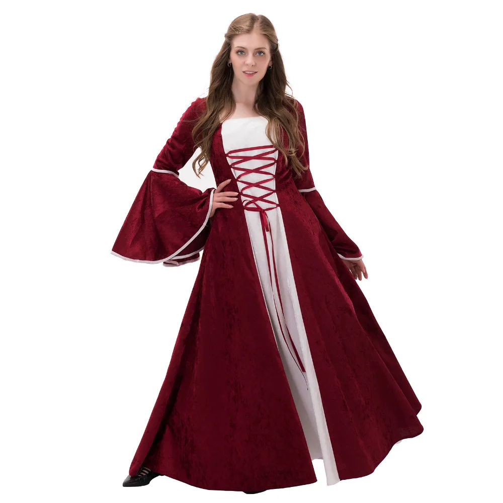 

Medieval Renaissance Civil War Wedding Dress Ball Gown Adult Vintage Masquerade Dress Fantasy Halloween Cosplay Costume
